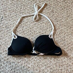 Victoria's Secret Black and White Push-up Bikini Top